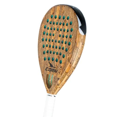 Cork Premium Hybrid III padel racket — hybrid shape