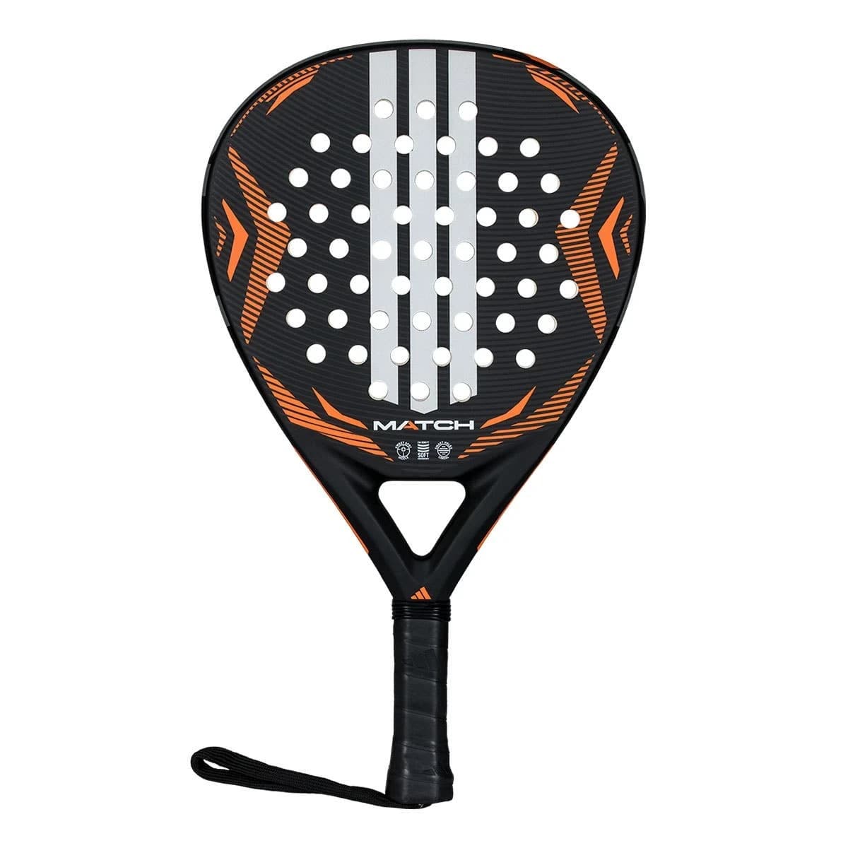 Adidas Match Black/Orange padel racket — round shape