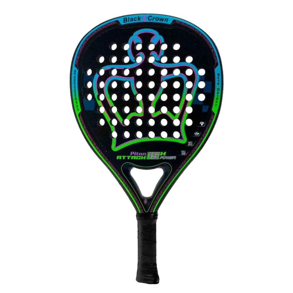 Black Crown Piton Attack 15K Power padel racket — teardrop shape