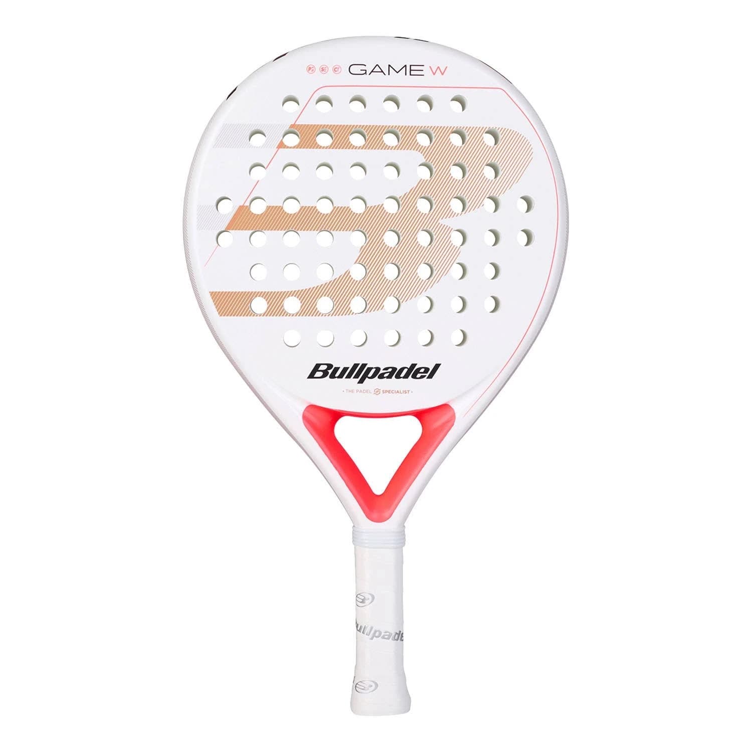 Bullpadel Game White Woman padel racket — hybrid shape