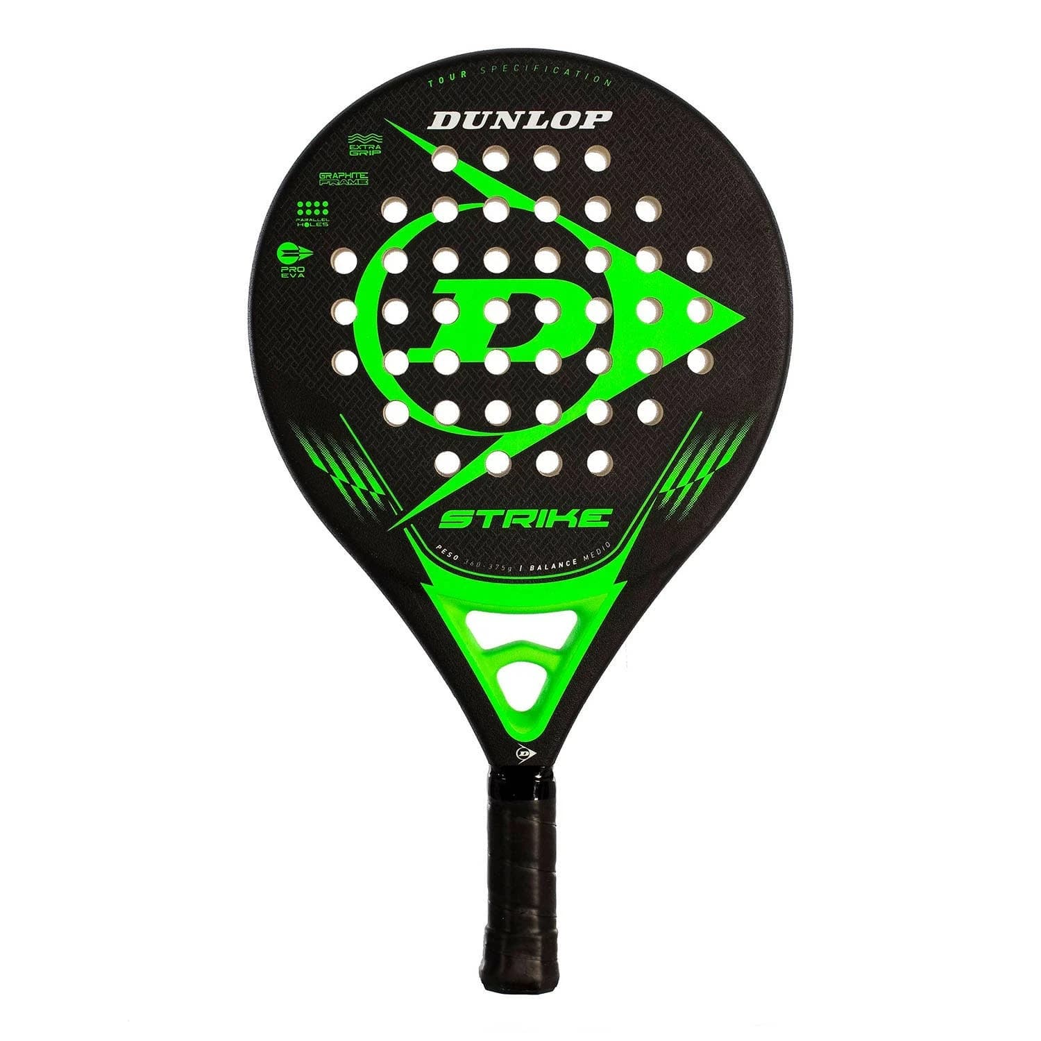 Dunlop Strike Green padel racket — round shape