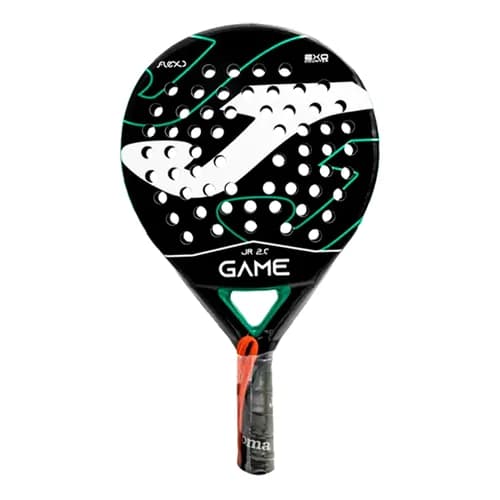 Joma Game Junior Black/Green padel racket — round shape