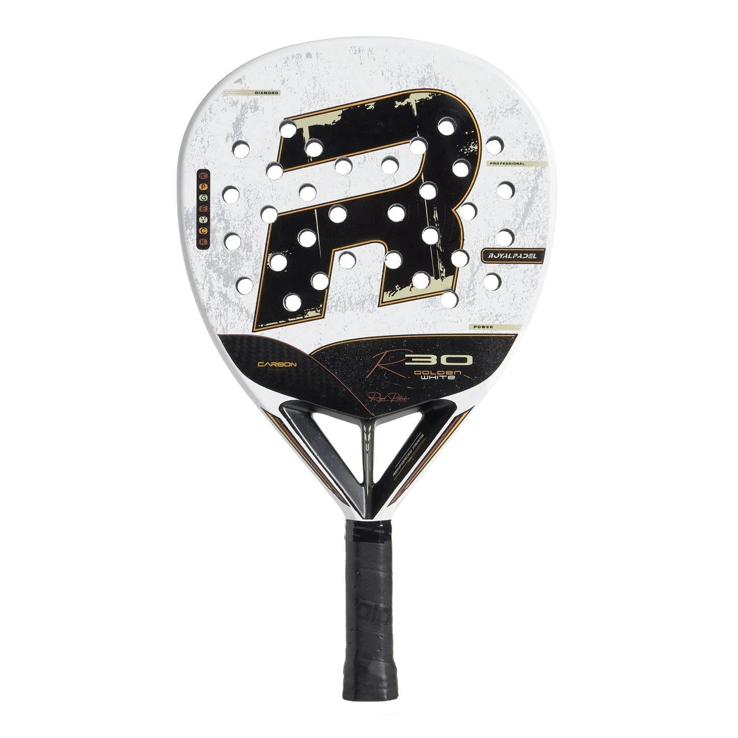 Royal Padel Rp R30 Golden White padel racket — diamond shape