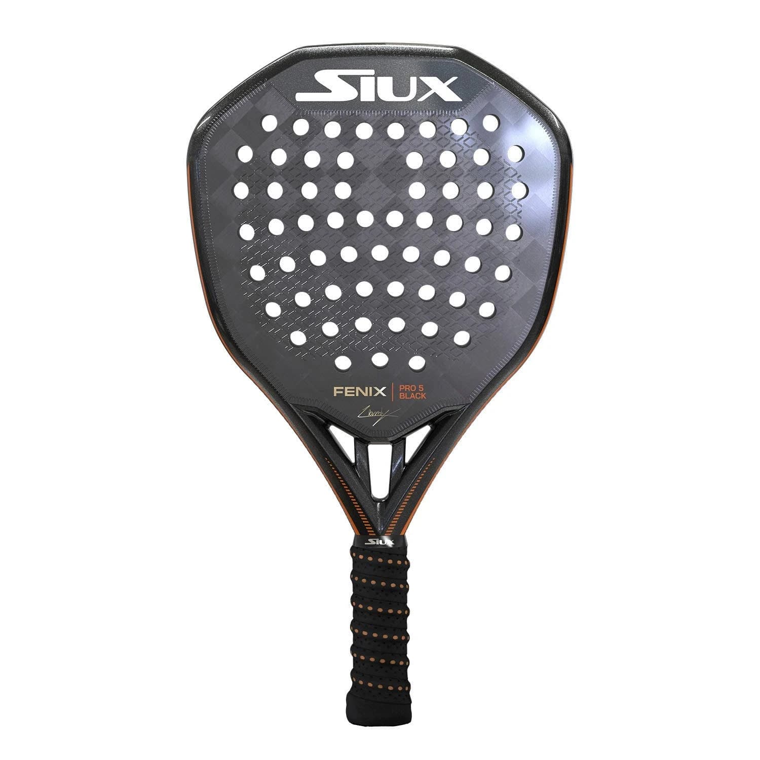 Siux Fenix Pro 5 Black padel racket — diamond shape