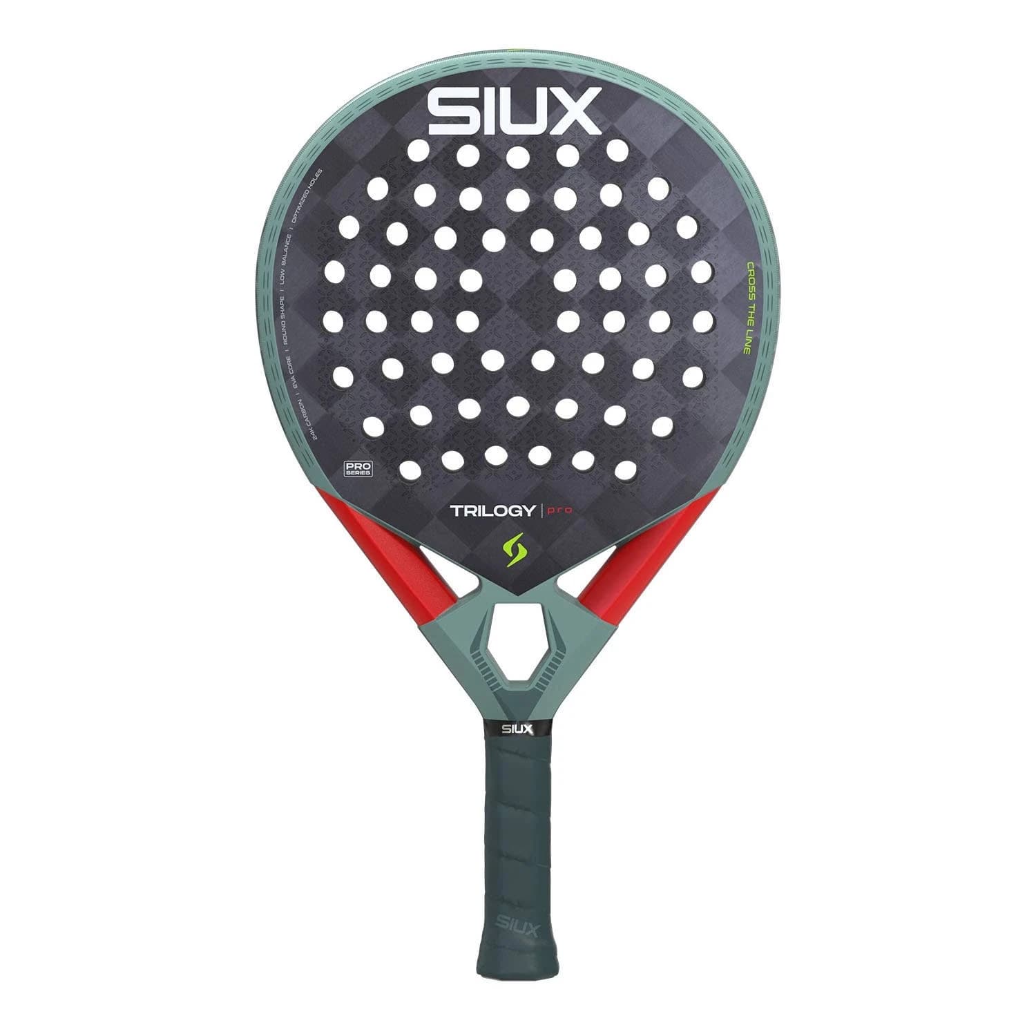 Siux Trilogy Pro 2026 Ash Green padel racket — round shape