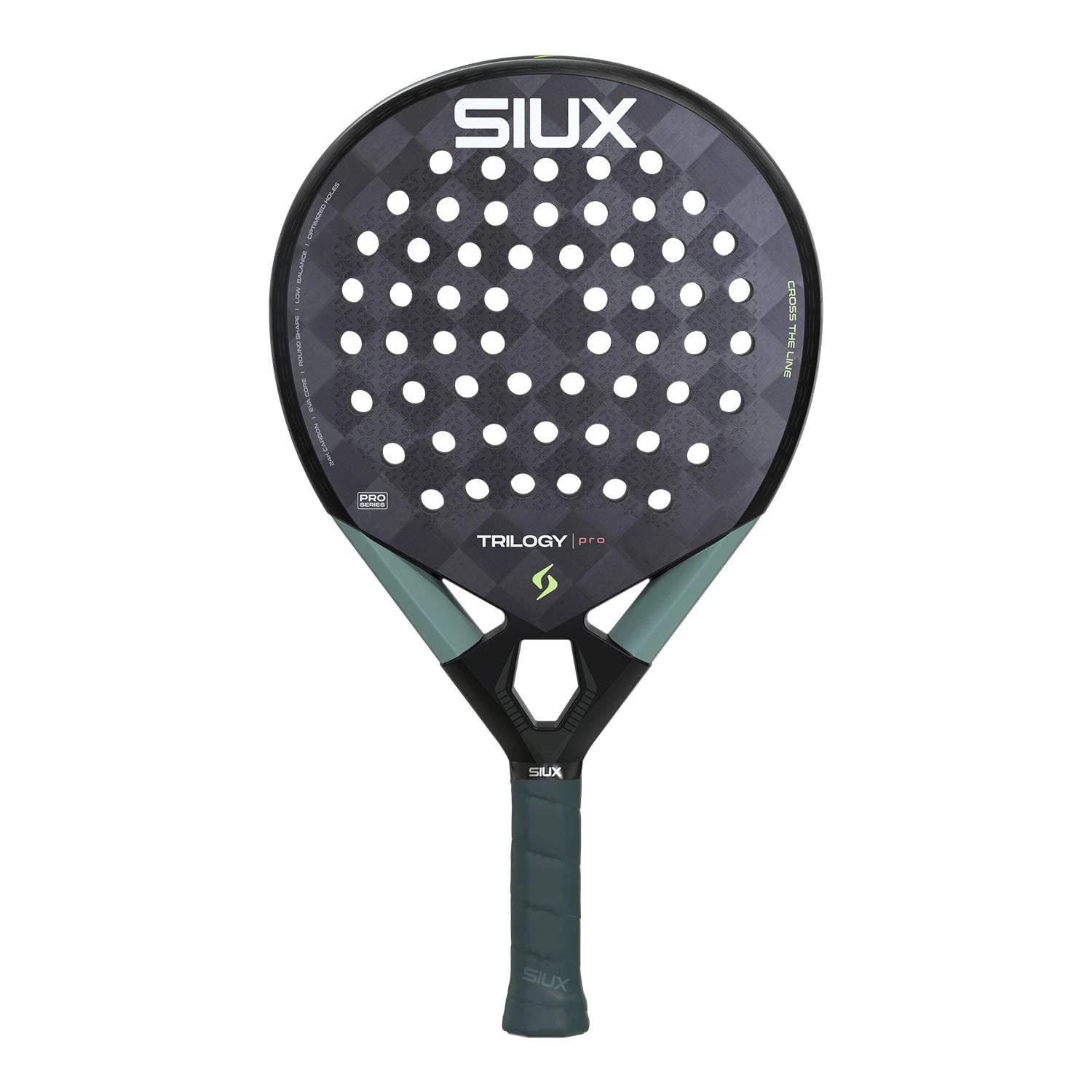 Siux Trilogy Pro Noir Fog padel racket — round shape