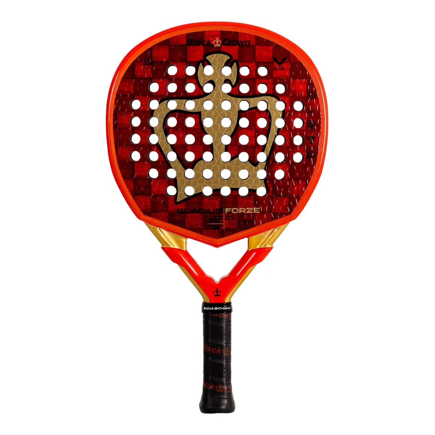 Black Crown Gladius Force padel racket — round shape