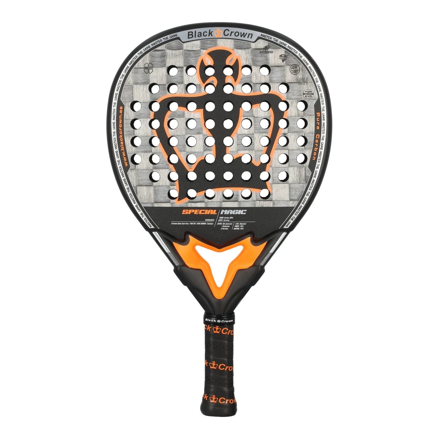 Black Crown Special Magic padel racket — teardrop shape