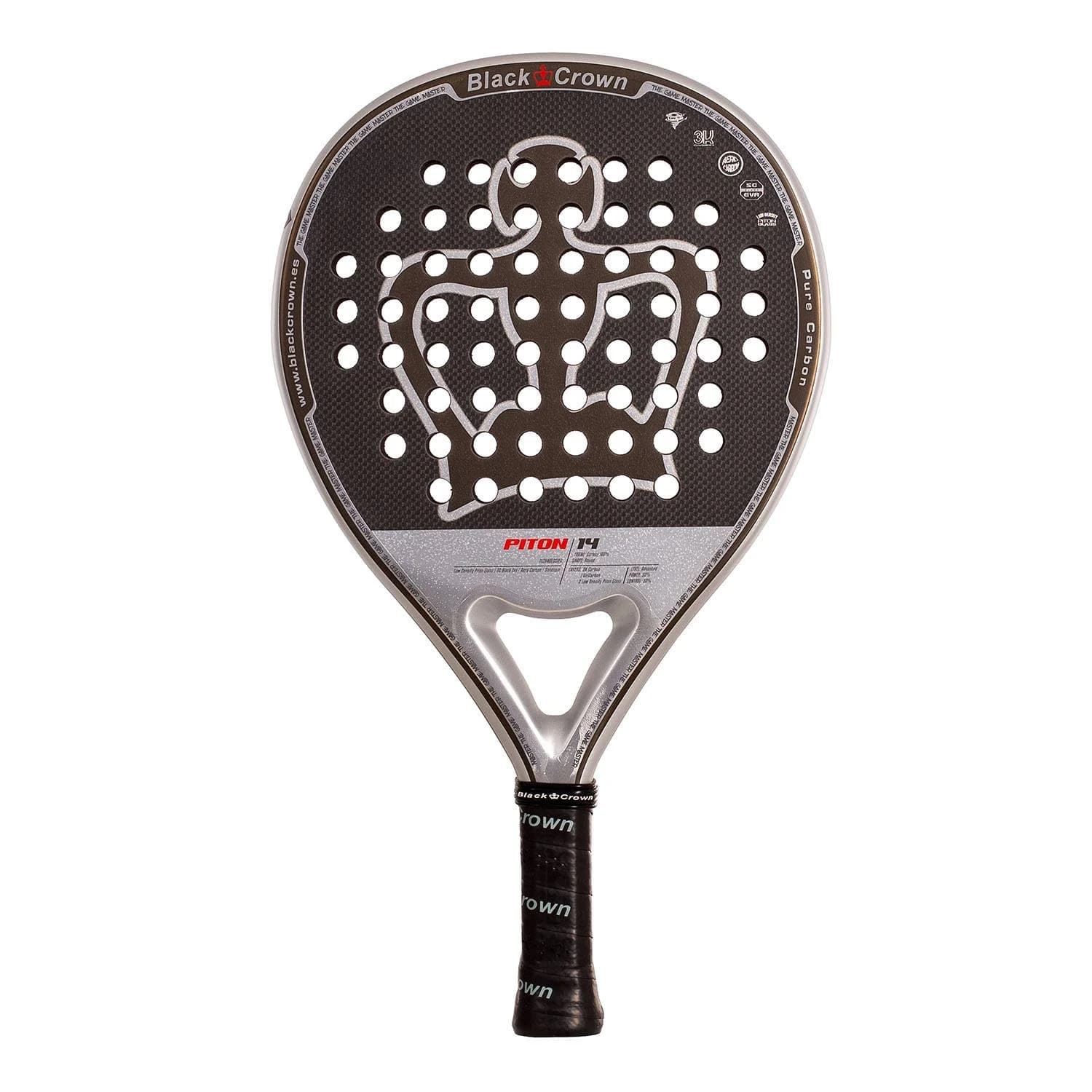Black Crowniton 14 padel racket — round shape