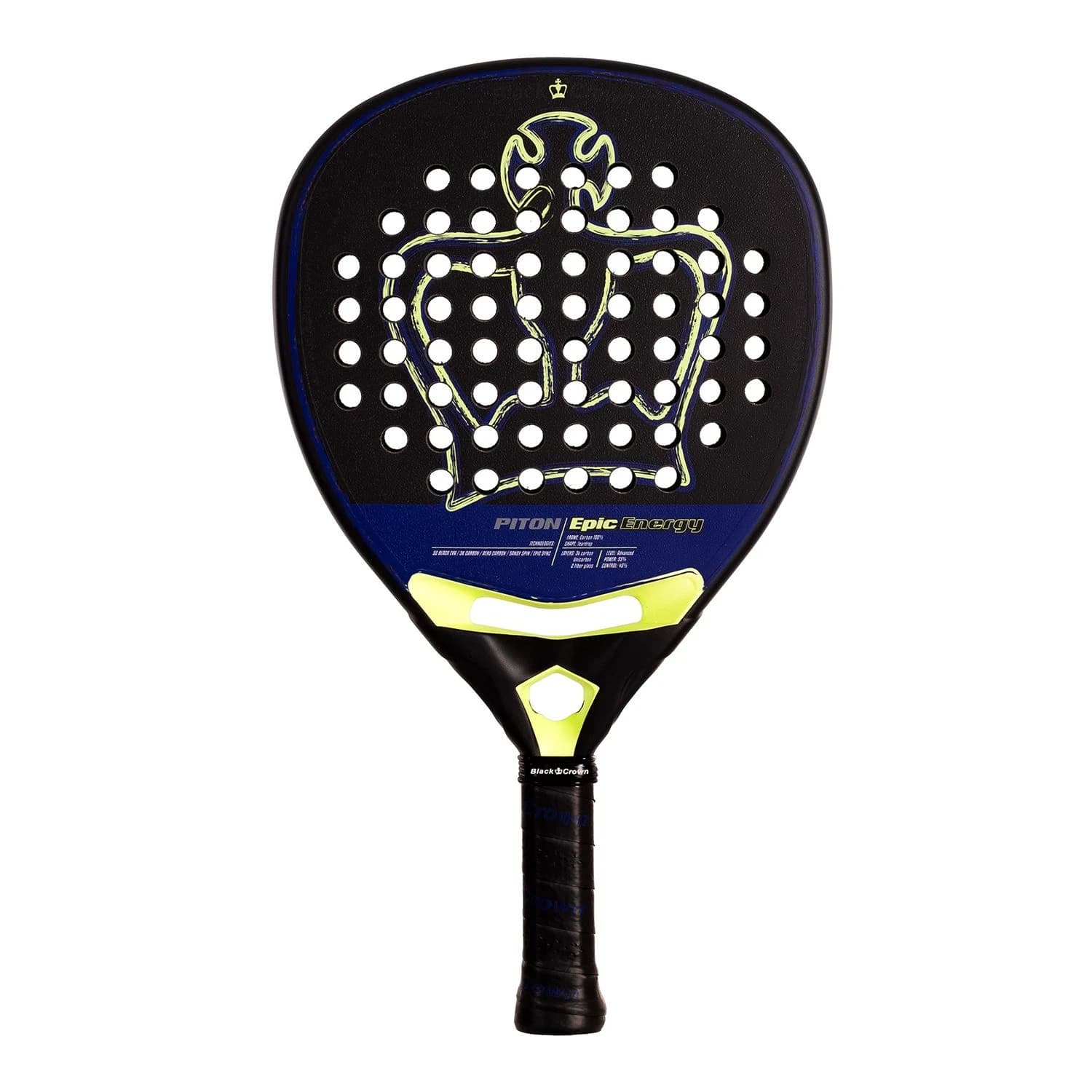 Black Crown Piton Epic Energy padel racket — teardrop shape