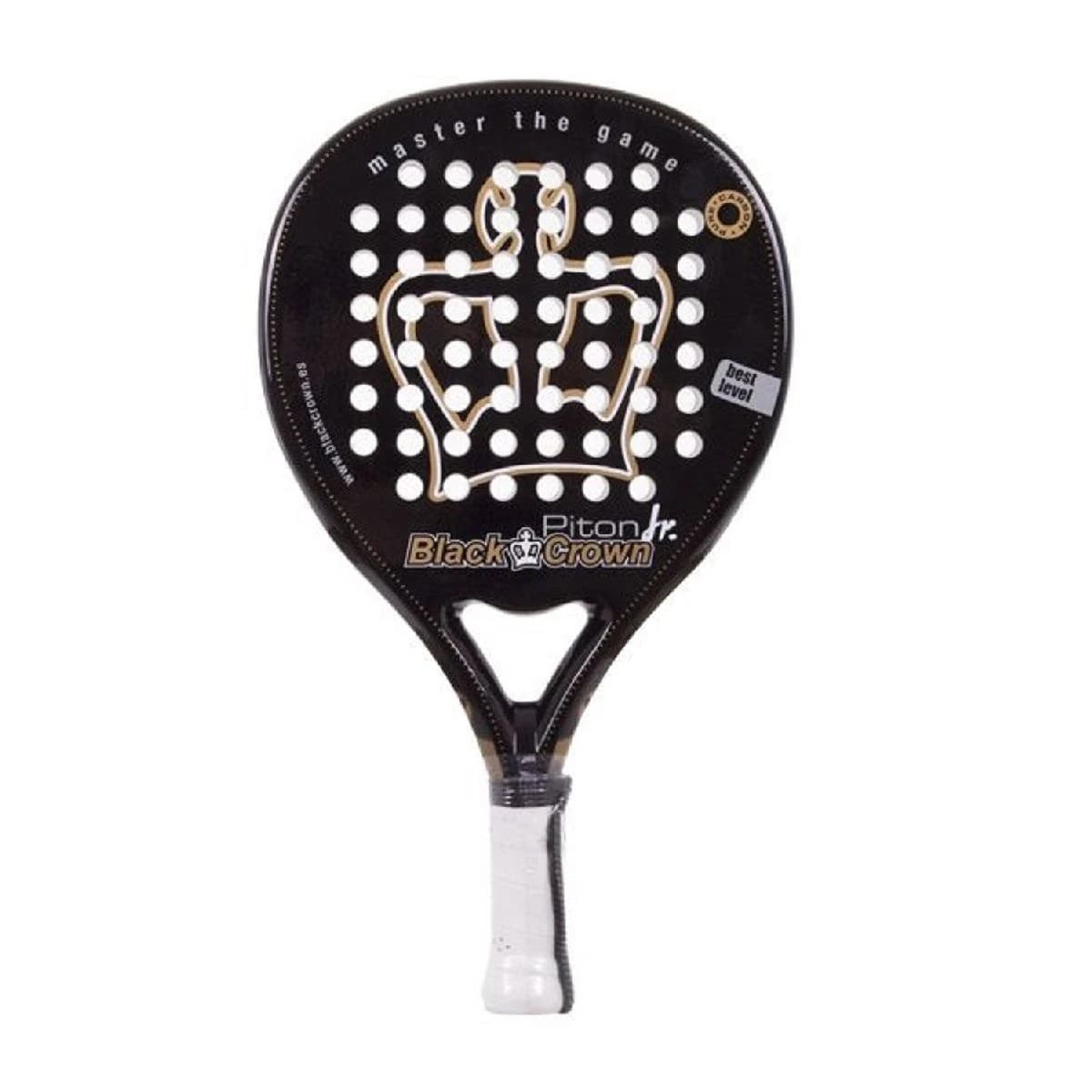 Black Crowniton Junior padel racket — round shape