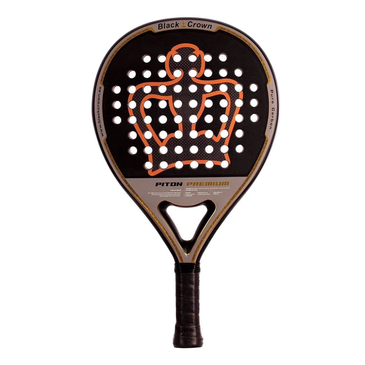 Black Crownitonremium 2024 111807 padel racket — round shape