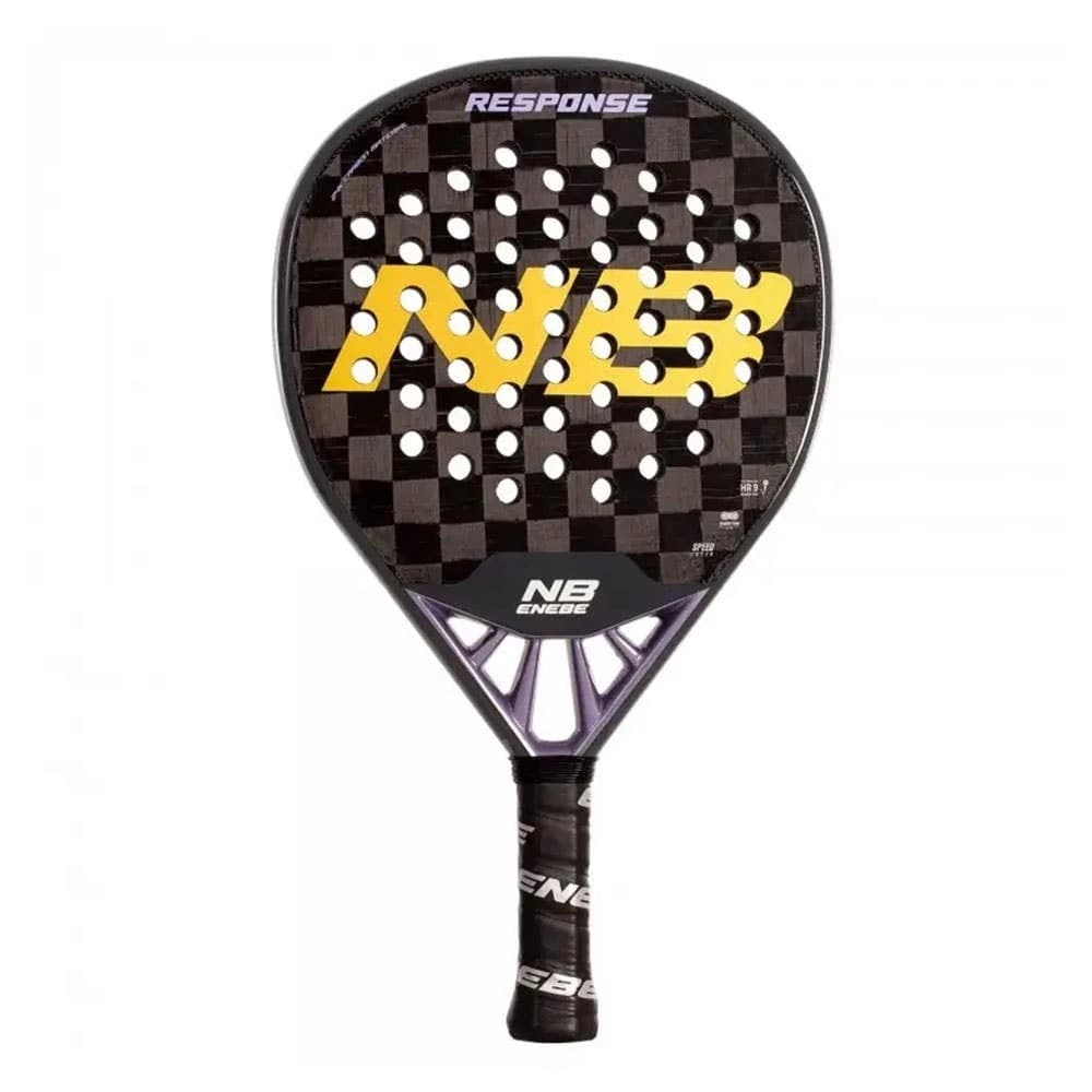 Enebe Response 24K Violet padel racket — hybrid shape