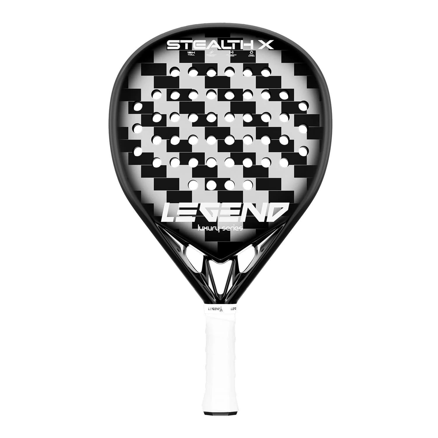 Legend Stealth X Luxury 15K Aluminum padel racket — teardrop shape