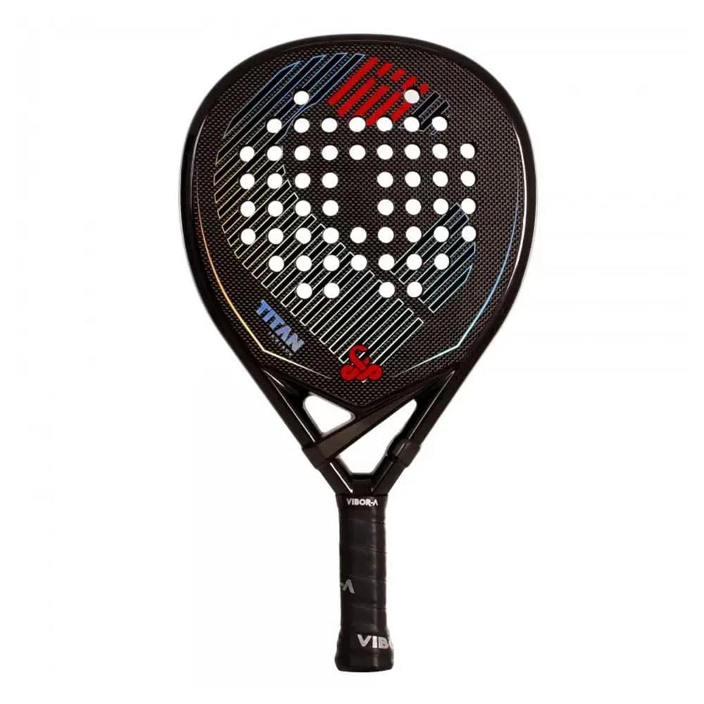 Vibor A Titan 3K Black padel racket — hybrid shape