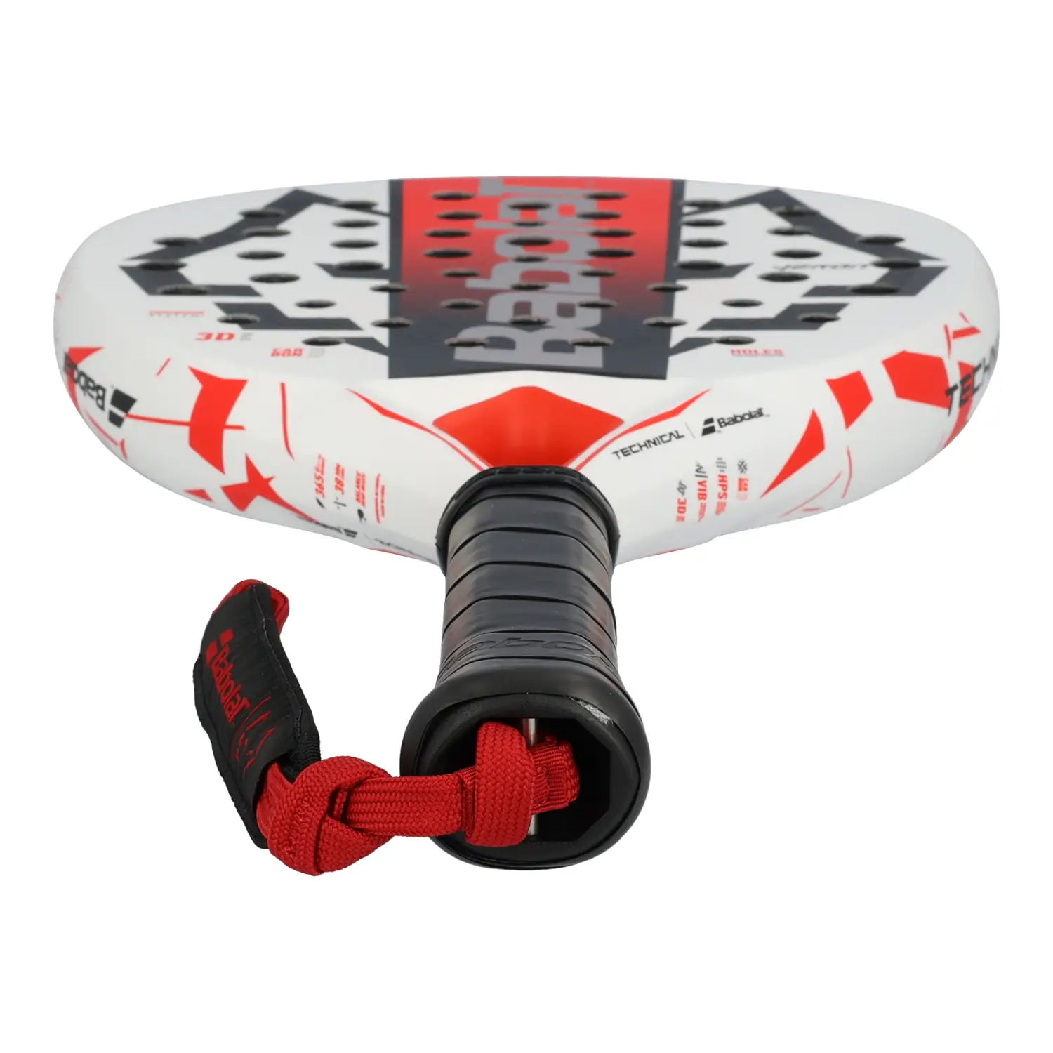 The washable and removable strap maximises comfort of the Babolat Technical Veron Juan Lebrón 2025 padel racket